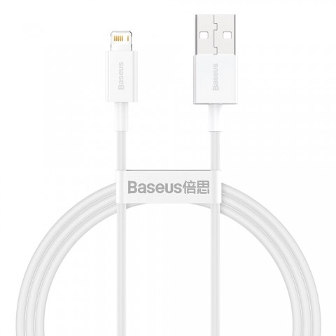Laidas USB - iPhone (lightning 8pin) 2.4A 1m baltas (white) Baseus CALYS-A02